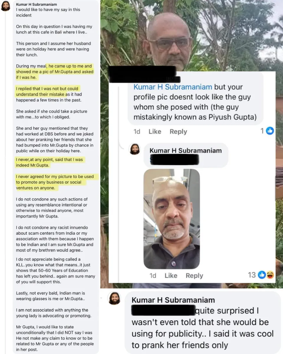 Man in "Piyush Gupta" LinkedIn Pic Says He Told Her It Wasn't Him