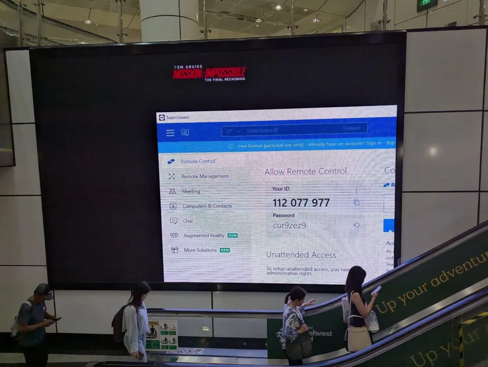Oops! Did Someone Forget to Log Off? A Singapore Billboard Blunder Exposes IT Credentials